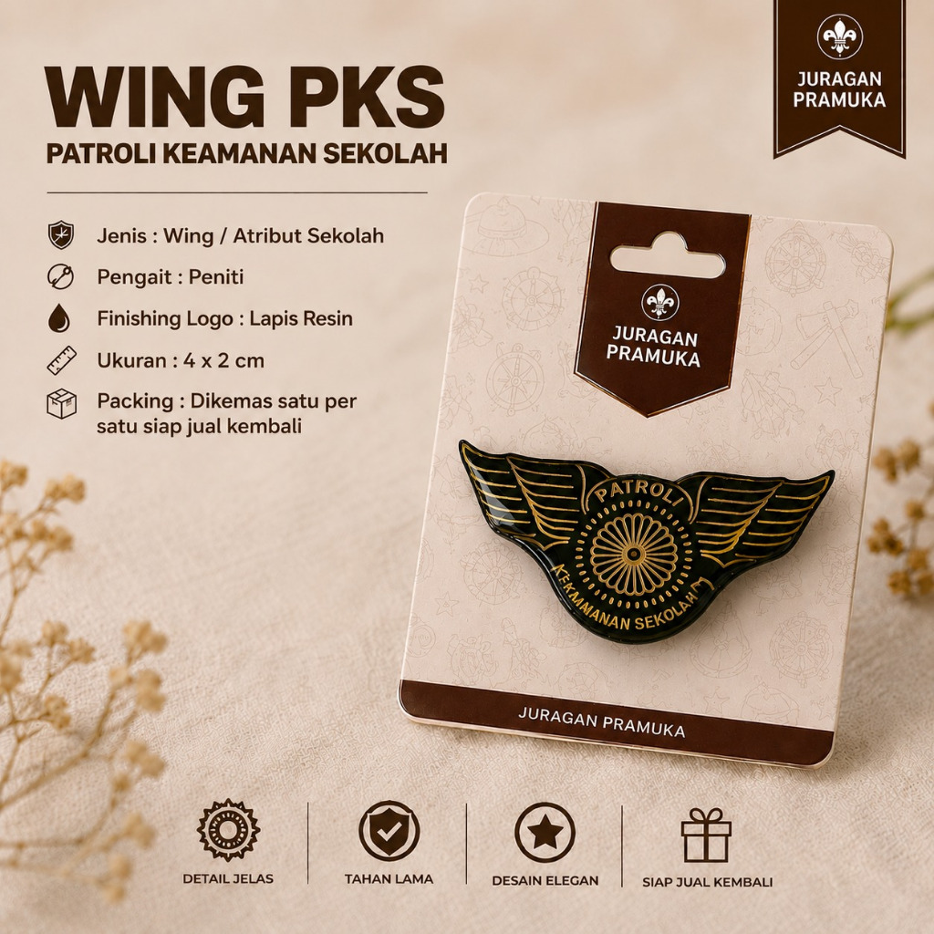 Wing PKS Patroli Keamanan Sekolah | Pin PKS Premium Berkualitas