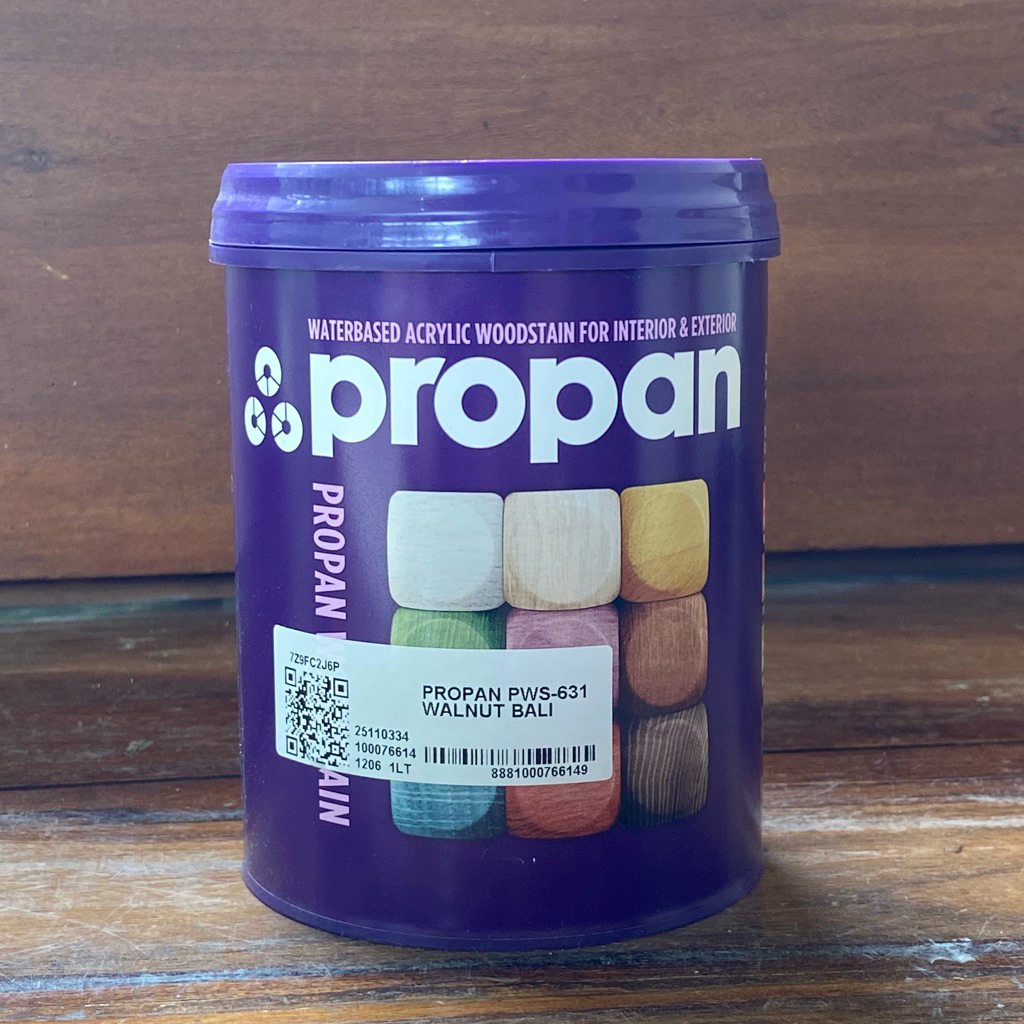 PROPAN Waterbased Wood Stain PWS-631 warna WALNUT BALI ukuran 1 Liter