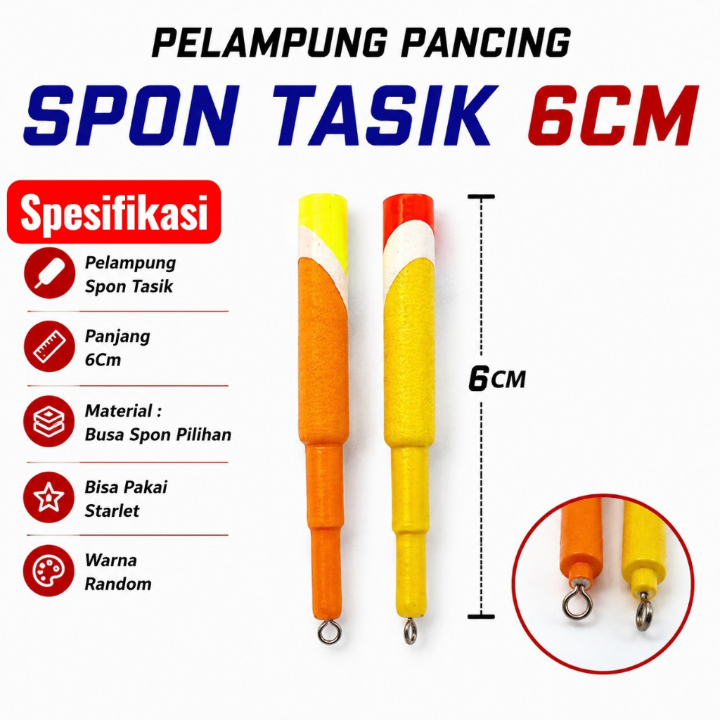 Pelampung Spon Tasik 6CM Bisa Pakai Starlet Sensitif untuk Mancing Harian