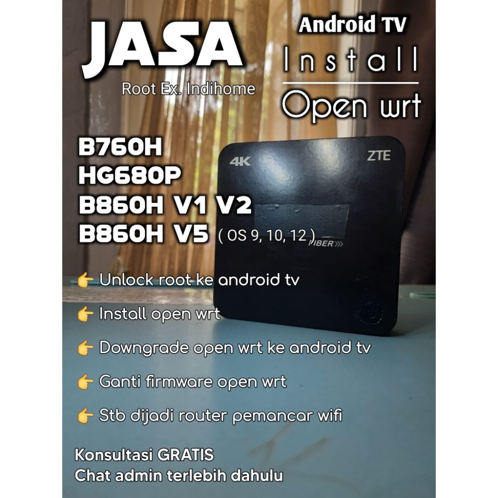 Stb B860h V1/ B860h V2/ HG680p Jasa Oprek Rot Openwrt