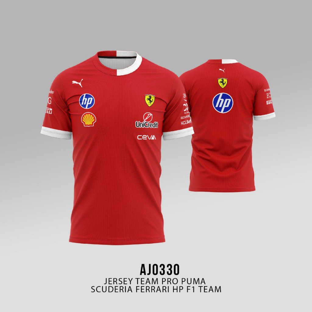 Jersey Formula 1 Scuderia Ferrari HP F1 Team 2025 | Baju Racing F1 Premium Dryfit