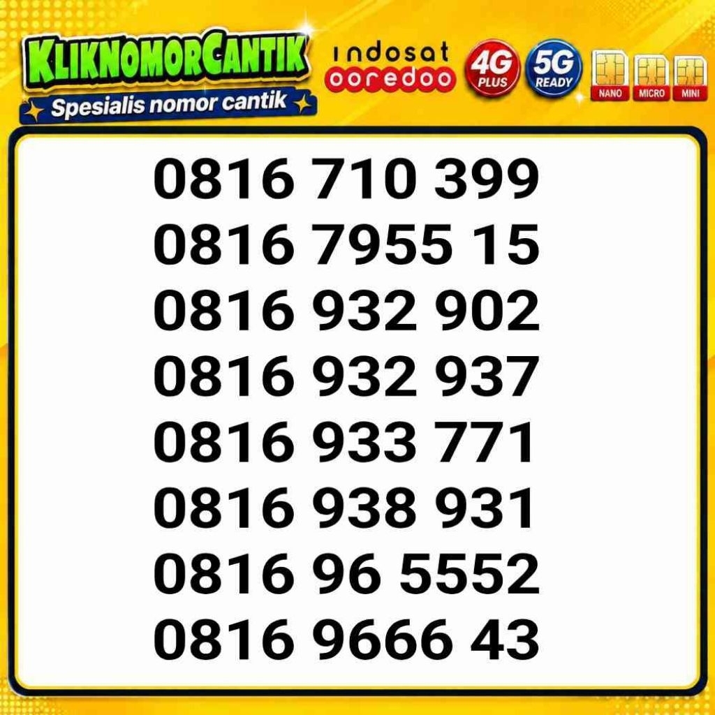 nomor cantik Indosat 10 Digit 4G&5G kartu perdana IM3 10 digit A1