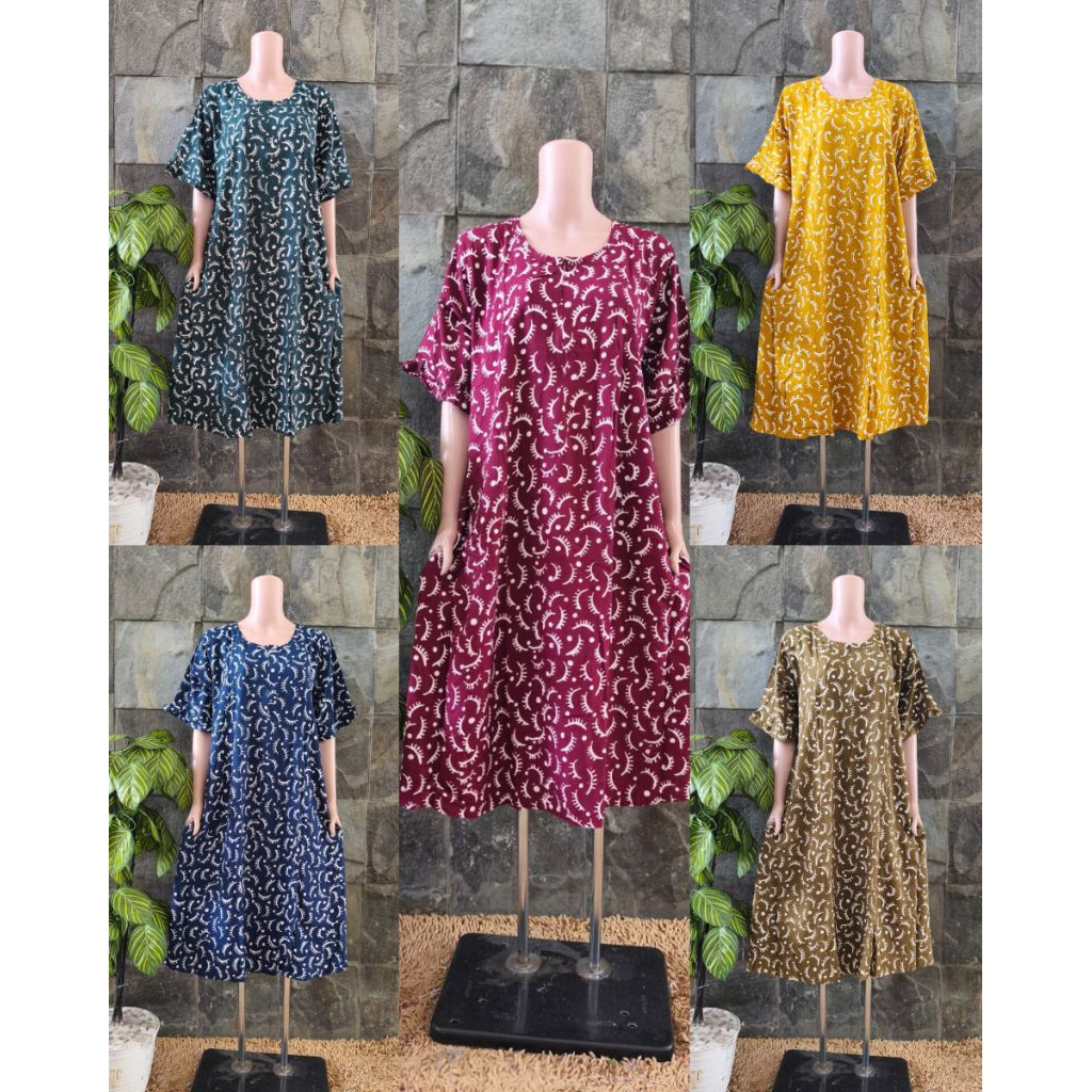 LD 120 Batik Qonita Daster Sleting Jumbo Busui