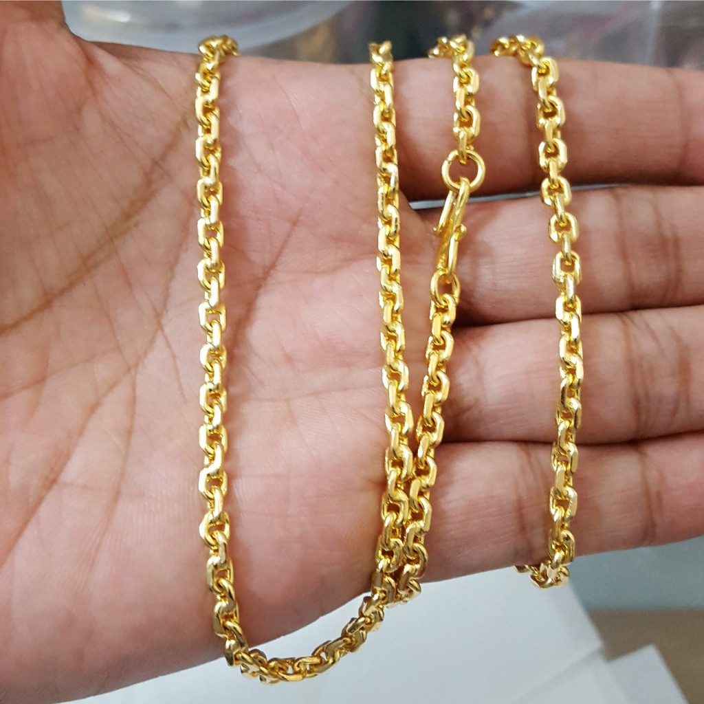 Kalung Rantai Nori Lapis Emas Asli Tebal 3mm