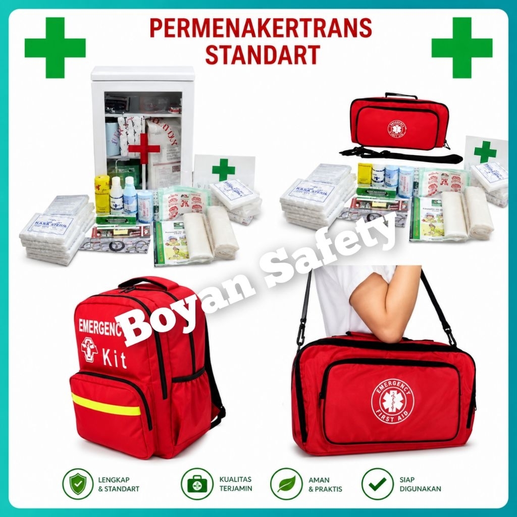 Kotak P3K & Tas P3K Standar Permenakertrans - Box P3K Isi Lengkap Safety K3