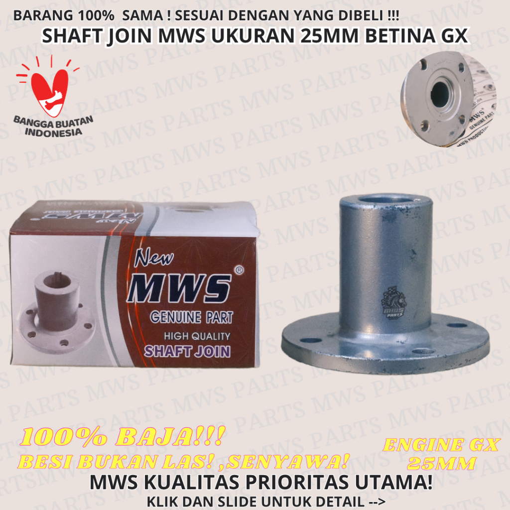 25MM SHAFT JOIN MWS ASLI BAJA DAN SENYAWA SAMBUNGAN KONEKTOR AS MESIN KE AS KAPAL JOIN PLENDES KOPLI