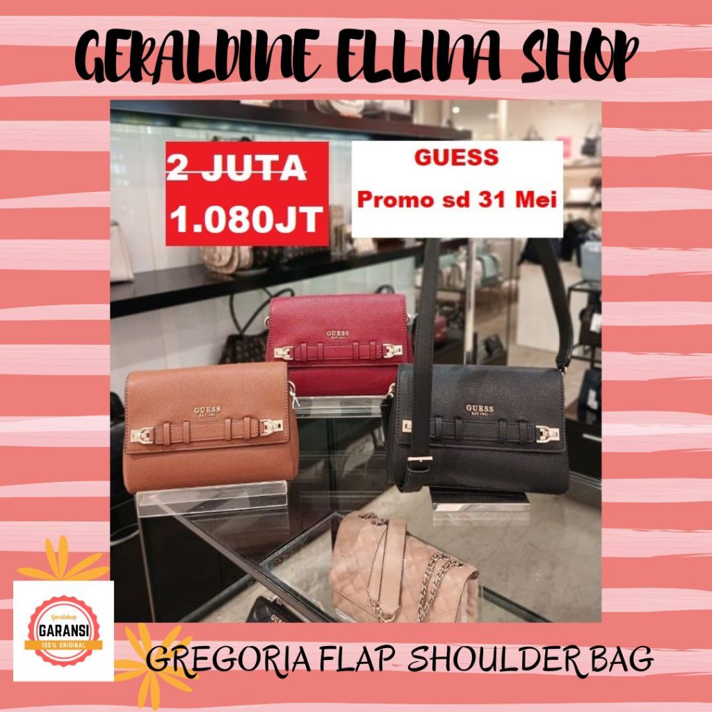 Tas Guess wanita sale shoulder bag original seri GREGORIA FLAP