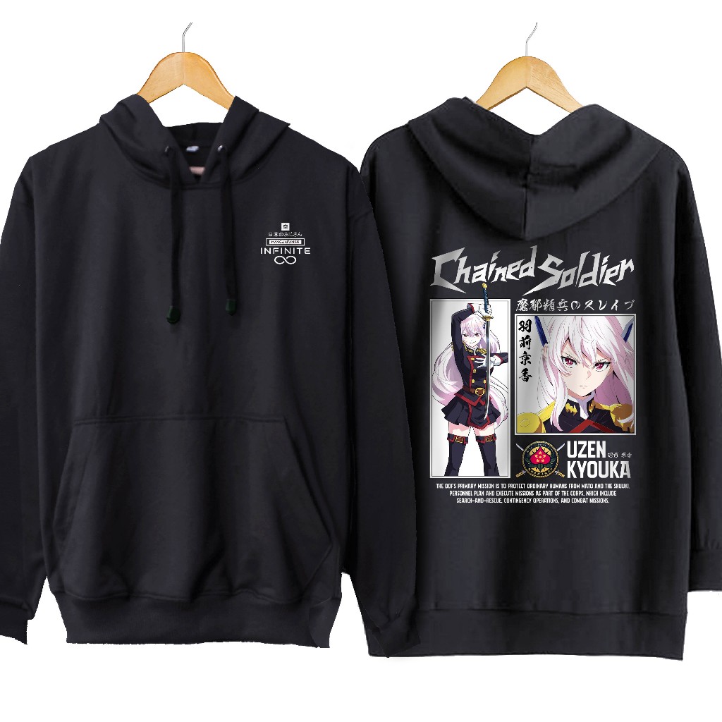 Jaket hoodie jumper infinite animeKYOUKA UZEN- CHAINED SOLDIERmaterial cotton fleece