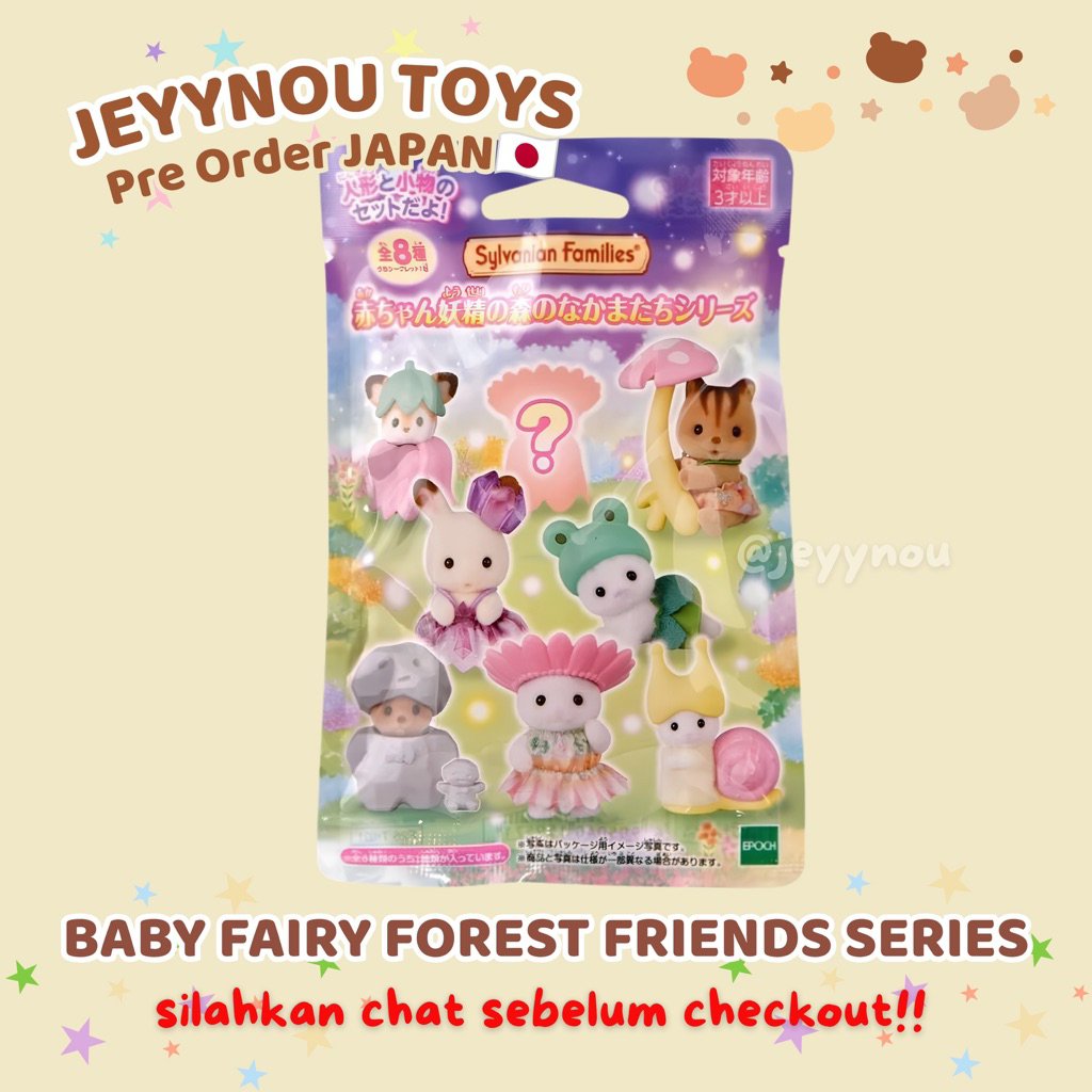 [PRE ORDER JAPAN] JEYYNOU TOYS Mainan Koleksi Sylvanian Baby Fairy Forest Friend Series - Boneka Min