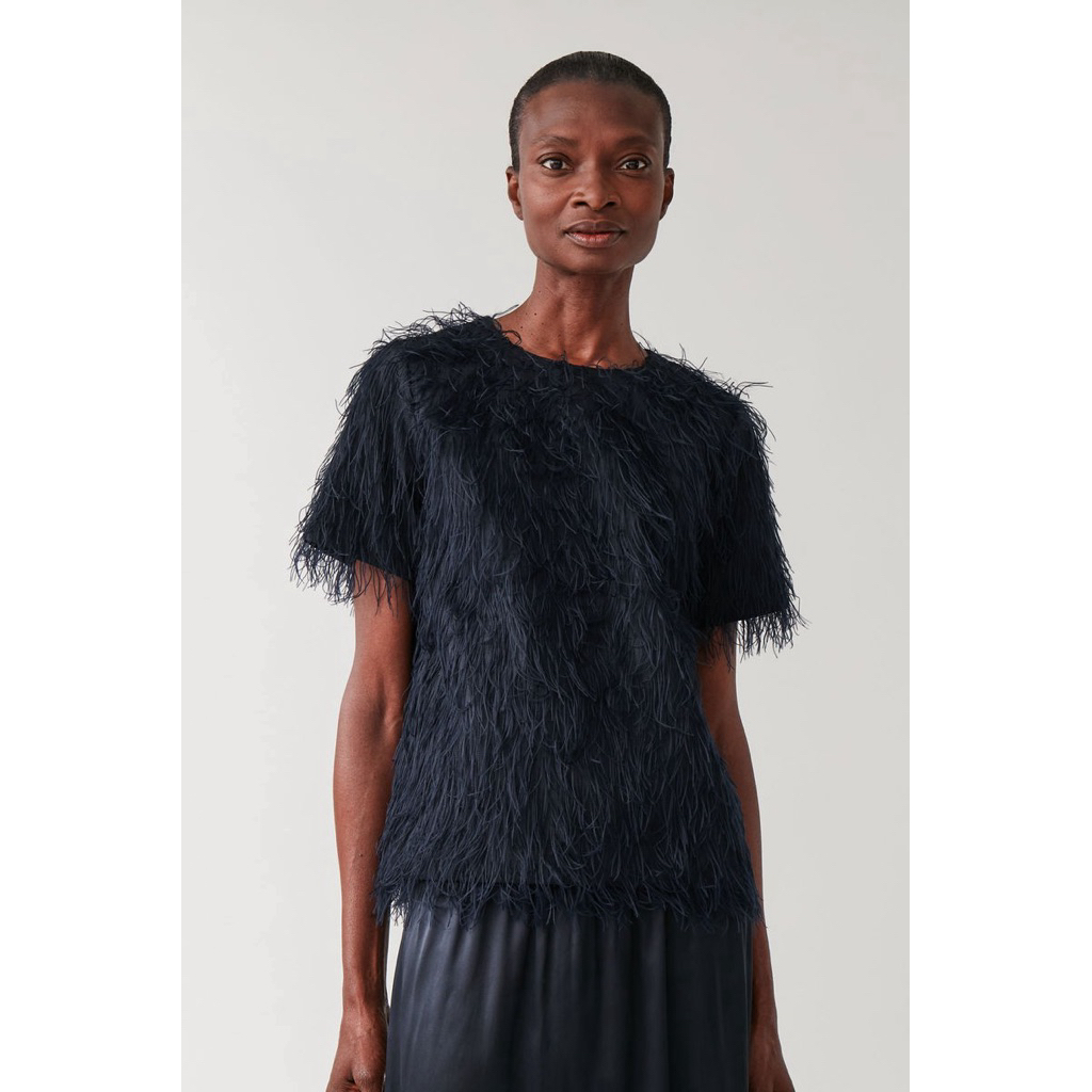COS Feathered Short-Sleeved Top NEW