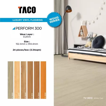 TACO Lantai Vinyl 3mm / Lantai Vinyl Taco Motif Kayu PerBox