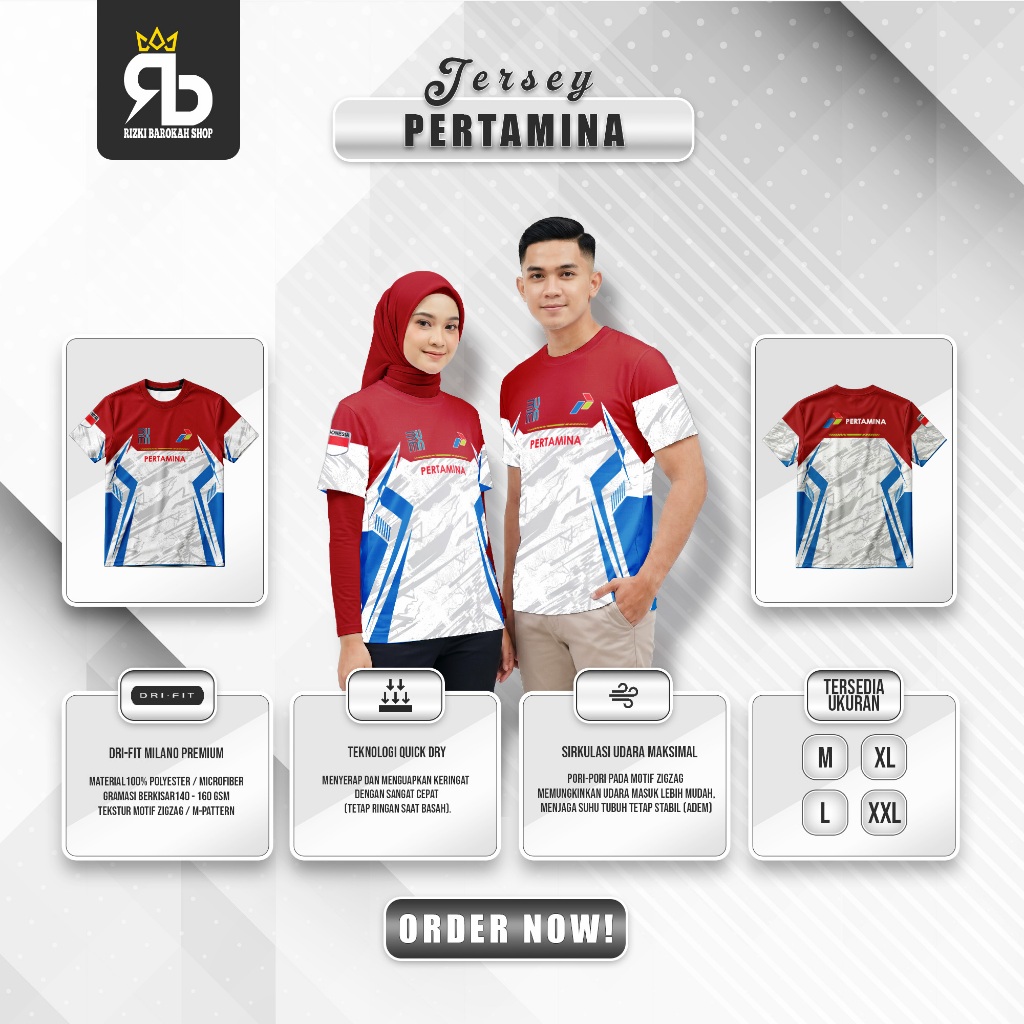 JERSEY OBLONG PERTAMINA / OBLONG PERTAMINA PENDEK / BAJU OLAHRAGA PERTAMINA / DRY FIT JERSEY