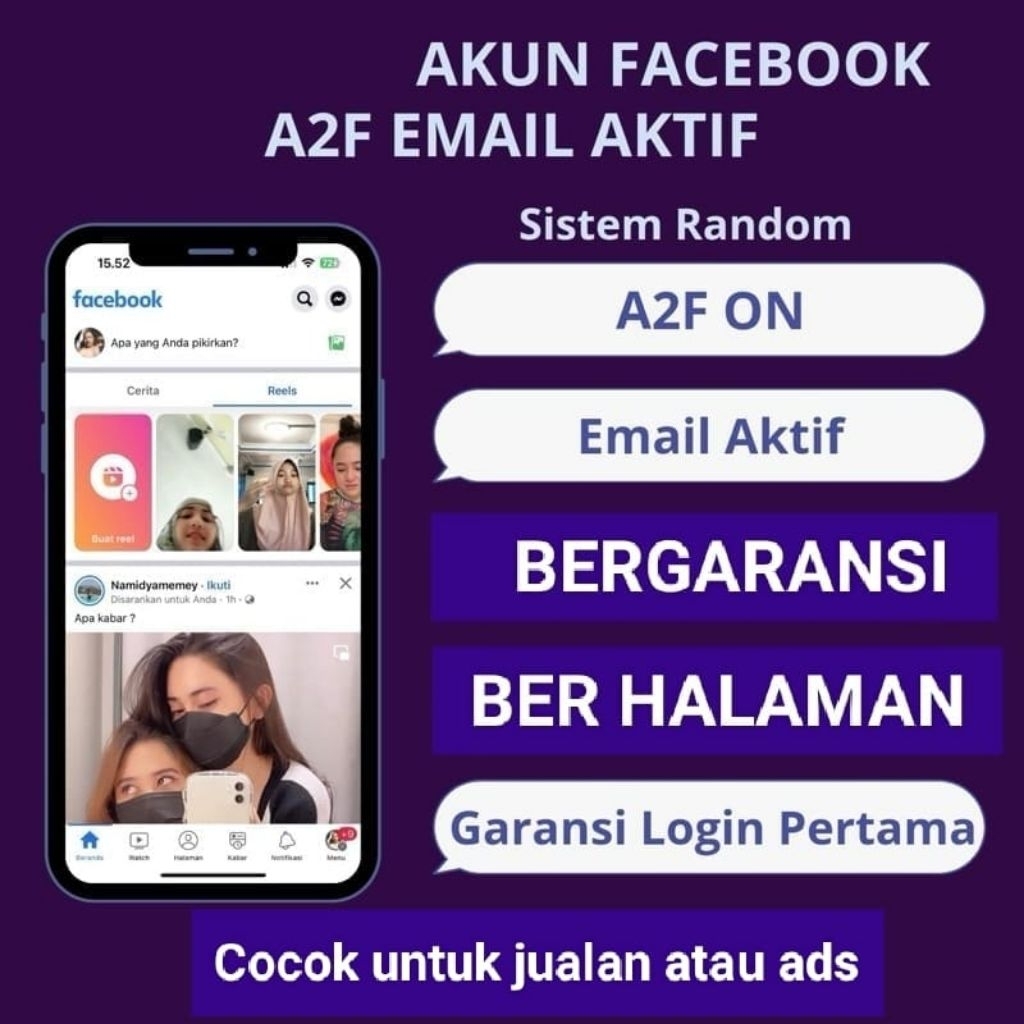 AKUN FACEBOOK KUAT FANSPAGE BISA ADS DAN MARKETPLACE GARANSI LOGIN