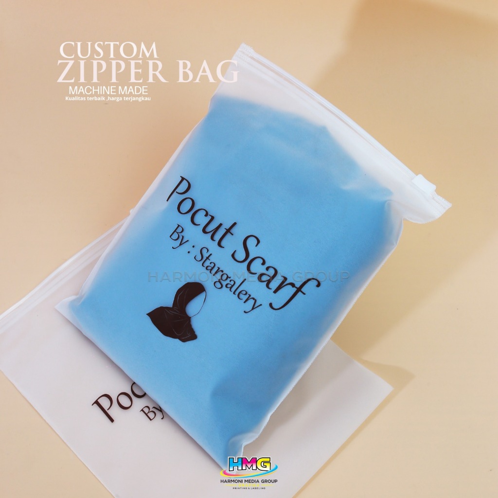 (FREE DESIGN) 100pcs Plastik Packing Zipper Pouch Plastik Zipper Custom Zipper bag Pouch Mika