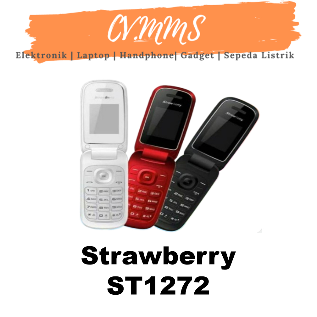 StrawBerry ST1272 HP Flip Jadul Dual SIM Jaringan hanya bisa 2G GSM 1.8 inch QVGA Baterai 800mAh Sen