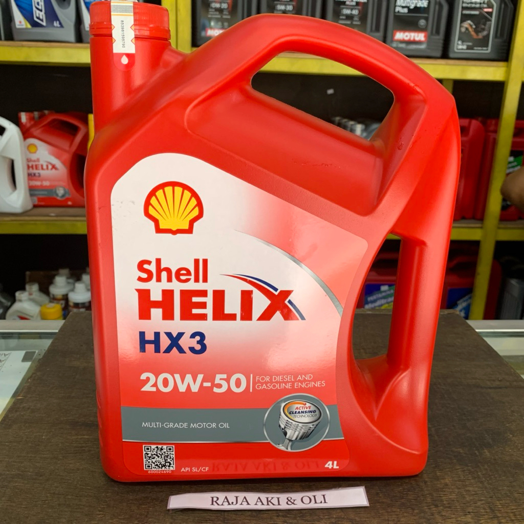 Oli Mesin Shell Helix HX-3 20W-50 4Liter - Oli Mobil Bensin & Diesel