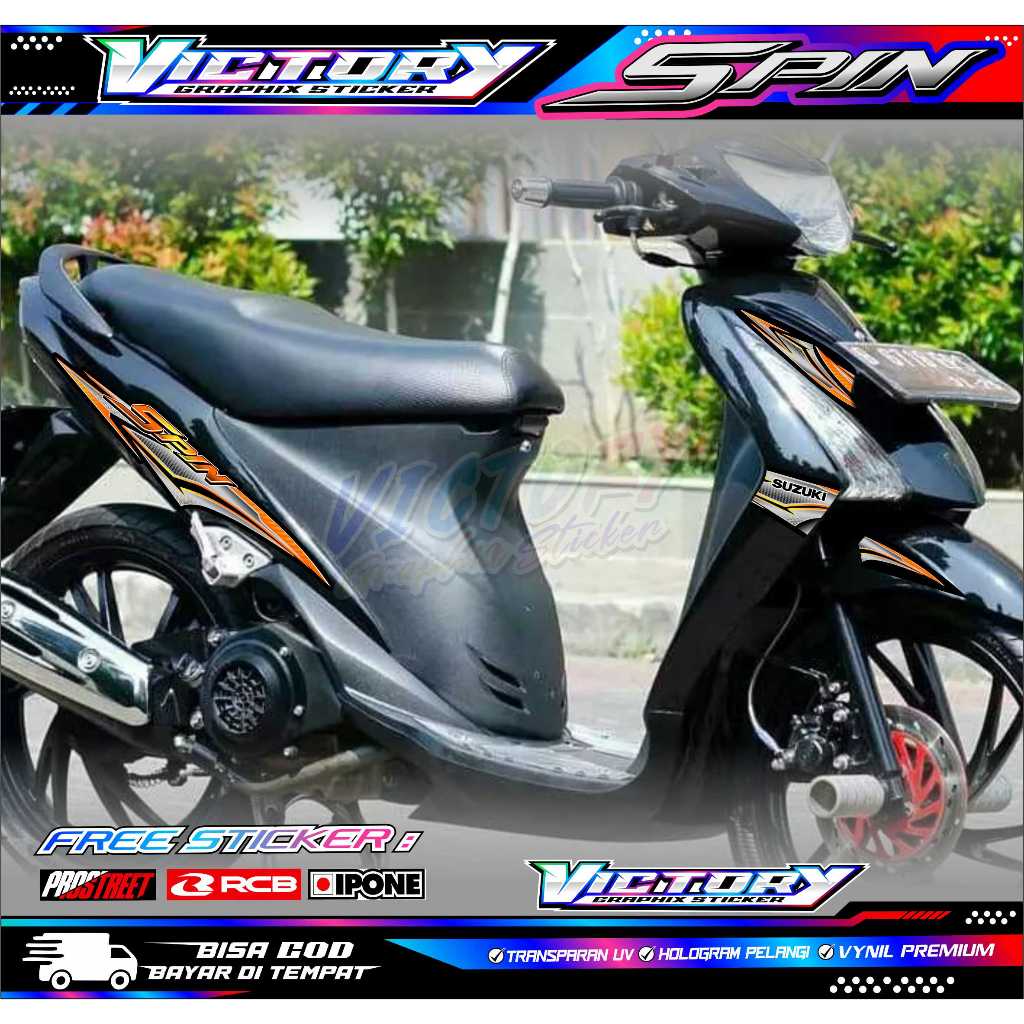 STRIPING VARIASI SUZUKI SPIN  / STICKER LIST VARIASI MOTOR SPIN