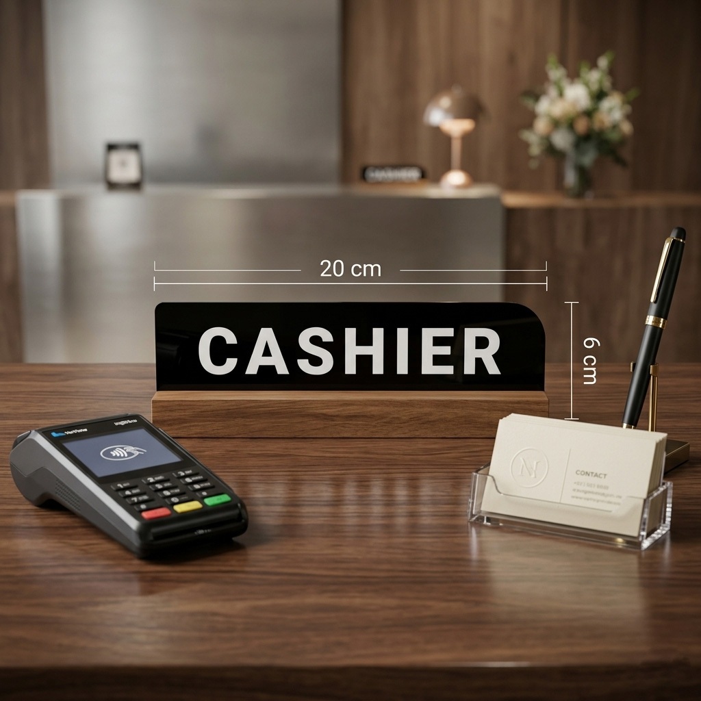 Signage Cashier - Papan Tanda Meja Kasir