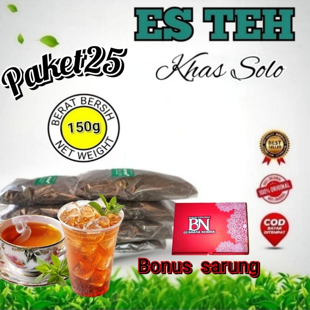 Paket 25 Teh racikan khas Solo paket usaha Warmindo Teh angkringan teh cup jumbo teh resto Es dan ha