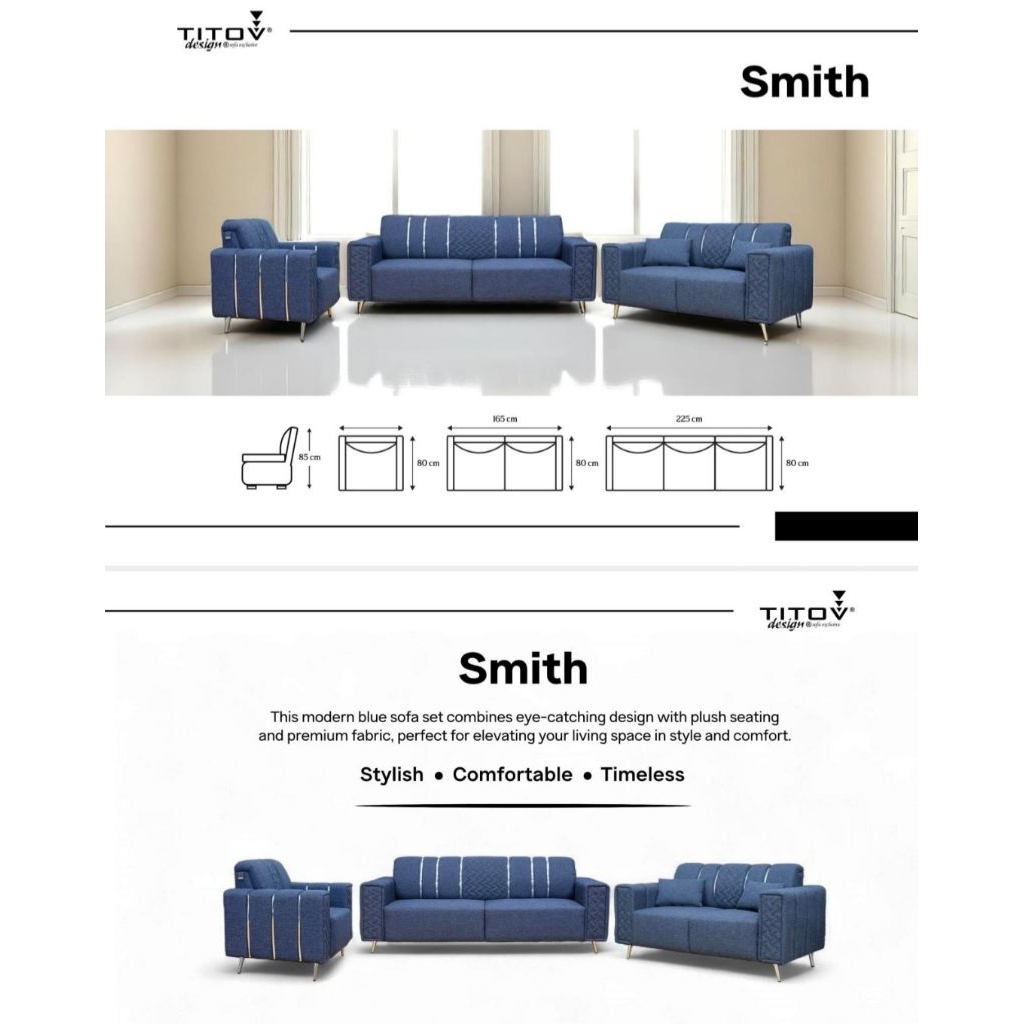 TITOV Sofa 321 Seater Type Smith - Sofa Titov Medan - Garansi 5 Tahun