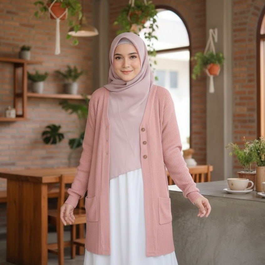 CARDIGAN BELLE KANCING / Cardigan Oversize / Cardigan Rajut Long Belle / Cardy Long Kancing