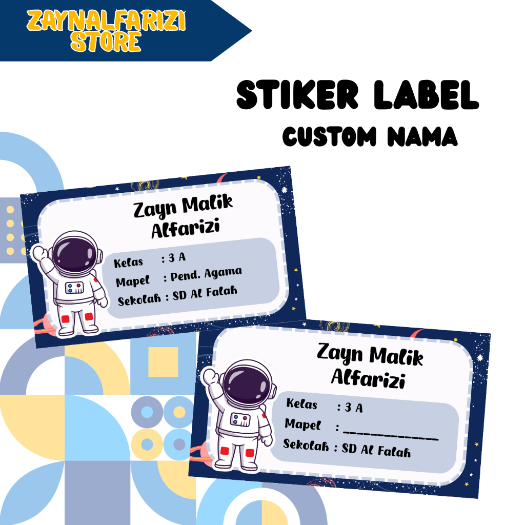 Stiker Label Nama Buku Pelajaran / Label Nama Buku Sekolah / Label Nama Buku Karakter Lucu