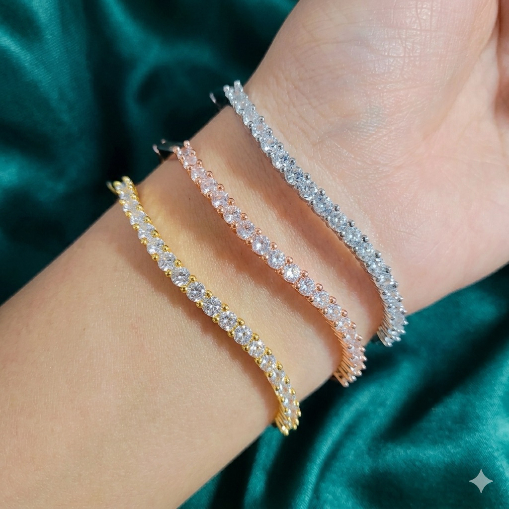 Xuping88 Gelang Keroncong Motif gelombang mata Titanium Bronze Cantik Bangle