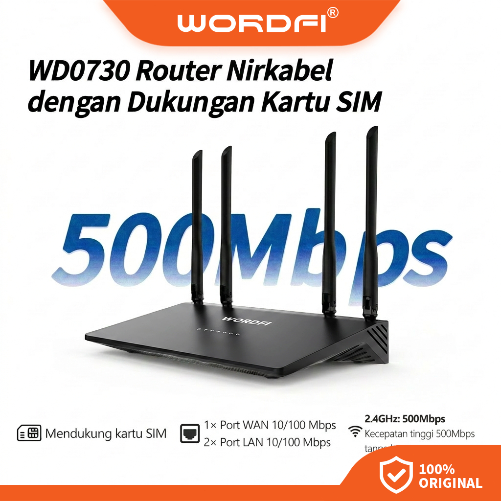 WORDFI Router Nirkabel 4G LTE dengan Kartu SIM|Router yang Telah Diperbarui|WiFi Rumah Tanpa Ganggua