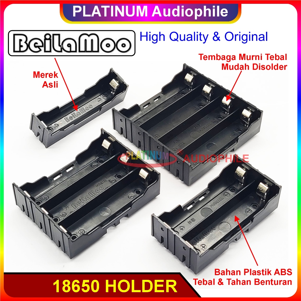 Kotak Baterai Holder Tempat Batre 18650  1S 2S 3S 4S Case Pin Plat PCB Beilamoo