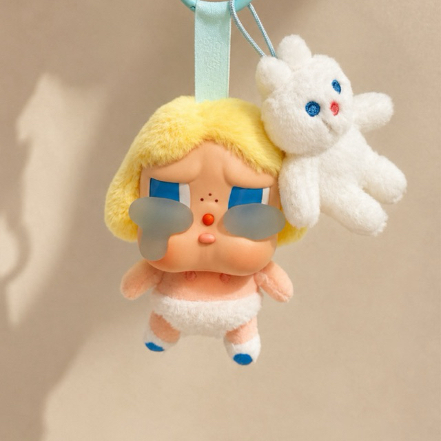 POP MART CRYBABY Crying Again Plush Vinyl Pendant SUPER SECRET Baby Blonde