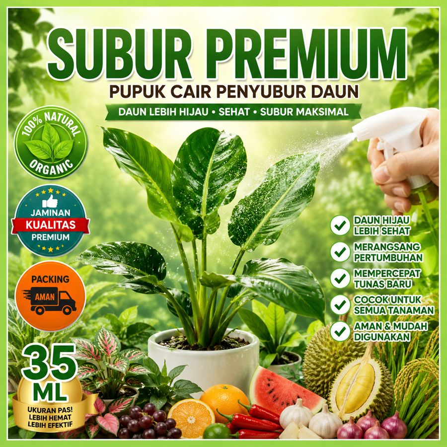 PUPUK PENYUBUR DAUN 35 ML SUBUR Cairan Obat Semprot Perangsang Vitamin Booster Daun Aglonema Bonsai 