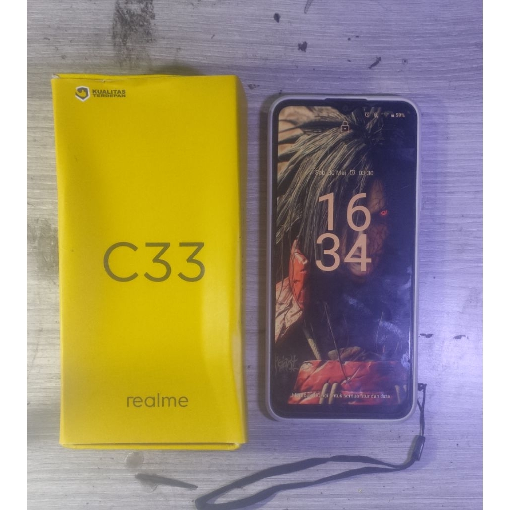realme c33 4/128gb second/minus bekas/murah