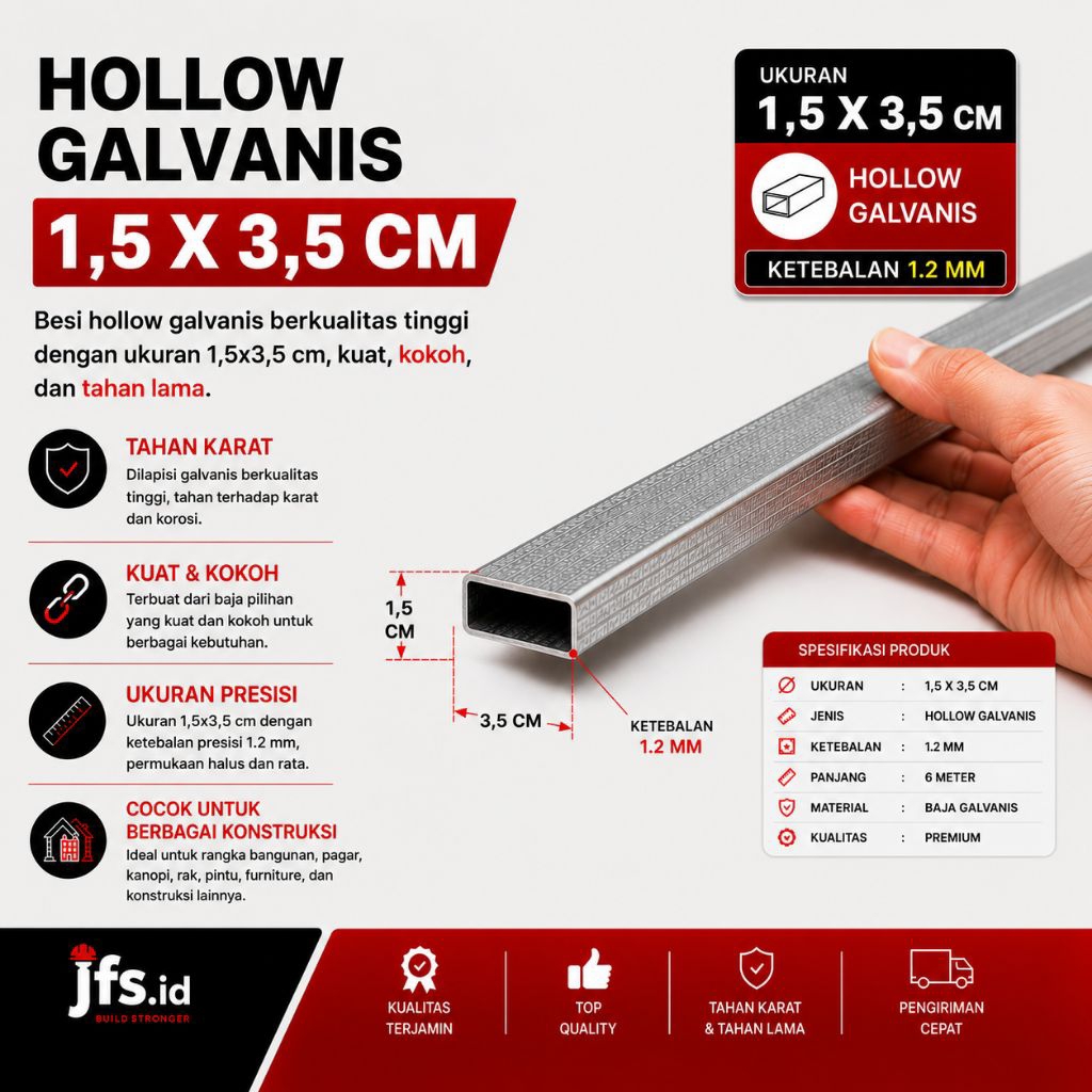 Hollow Galvanis 1,5x3,5cm | Hollow Galvanis 2x4 Kecil | Holo Galvanis