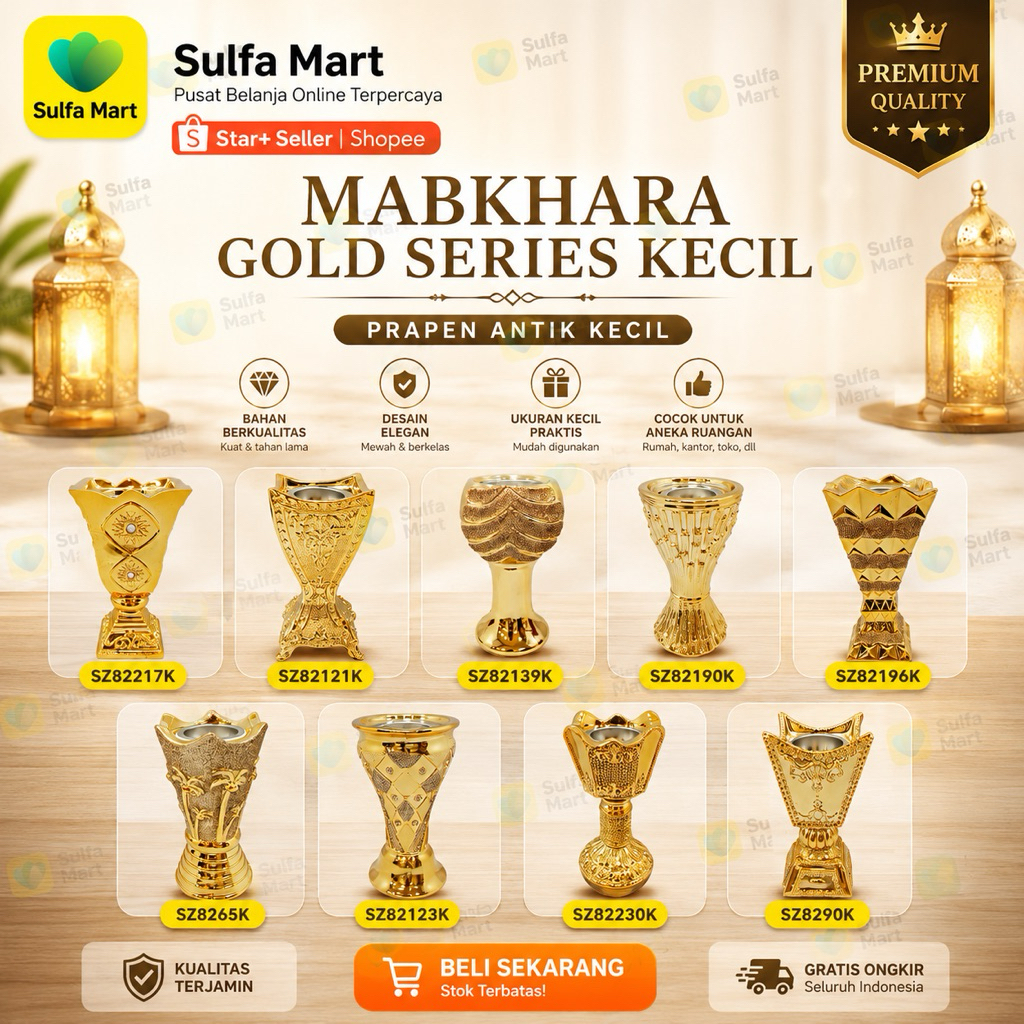 Mabkhara Antik Gold Series Kecil / Mabkhara Manual Gold Series