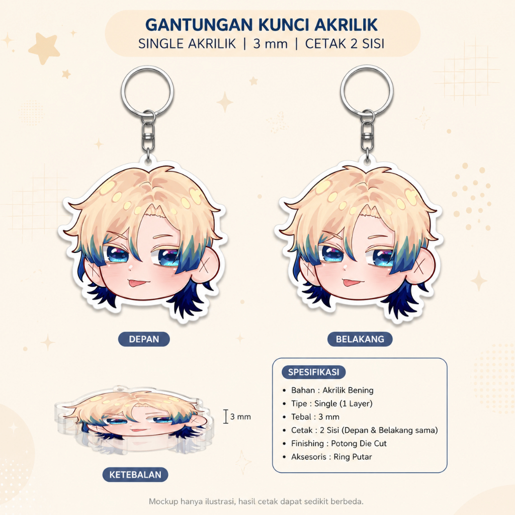 Gantungan Kunci Anime Blue Lock Michael Kaiser - Keychain Anime Blue Lock Michael Kaiser
