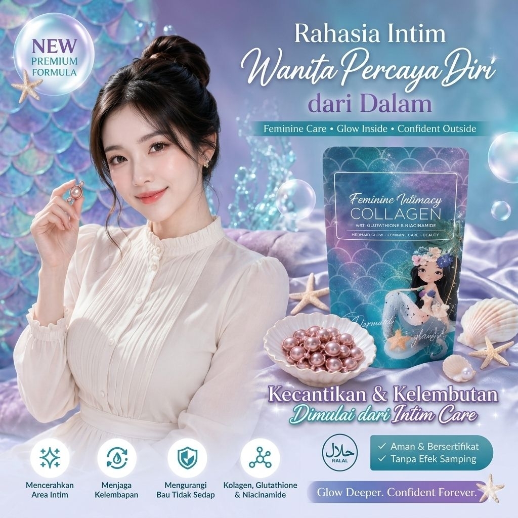 THE MERMAID BITES FEMININE COLLAGEN 100GRAM AND AURA BUST 10PCS