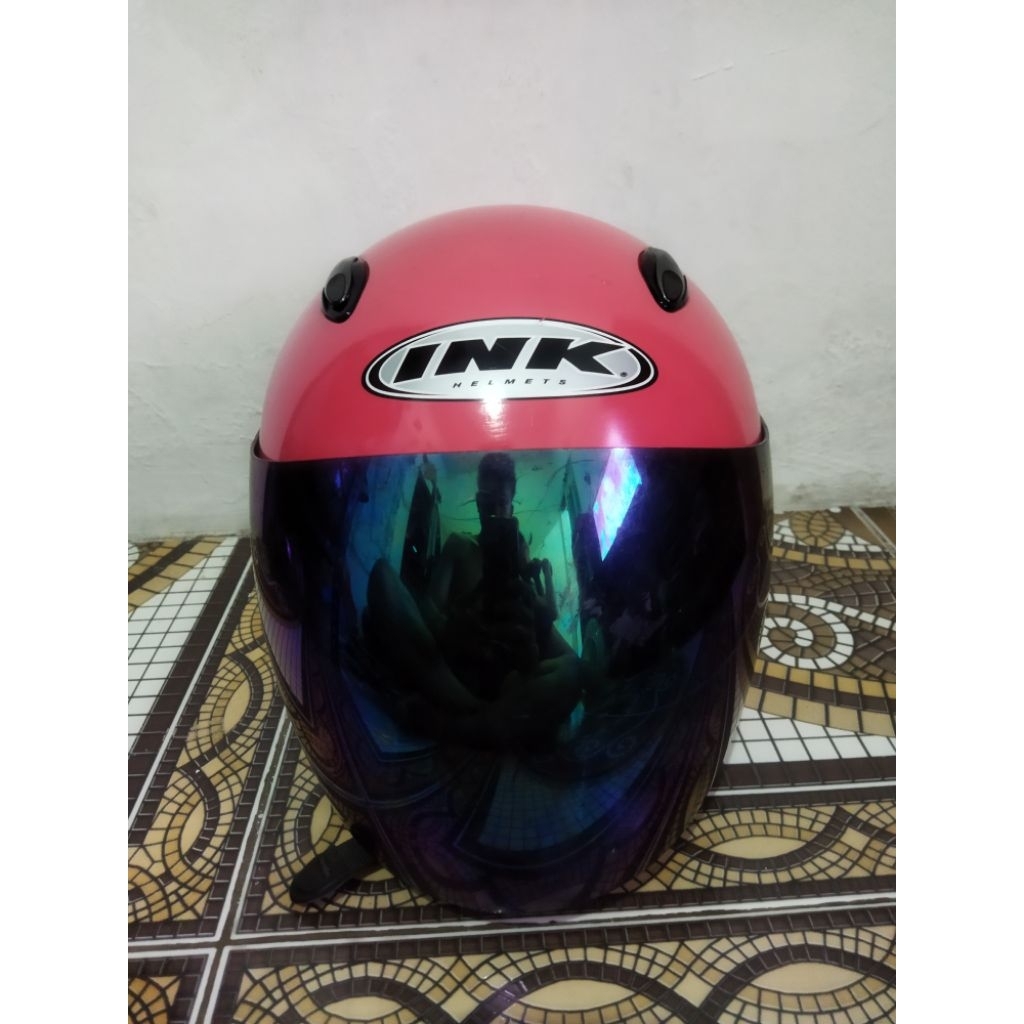 HELM INK CENTRO HALF FACE PINK MAGENTA ORIGINAL SECOND