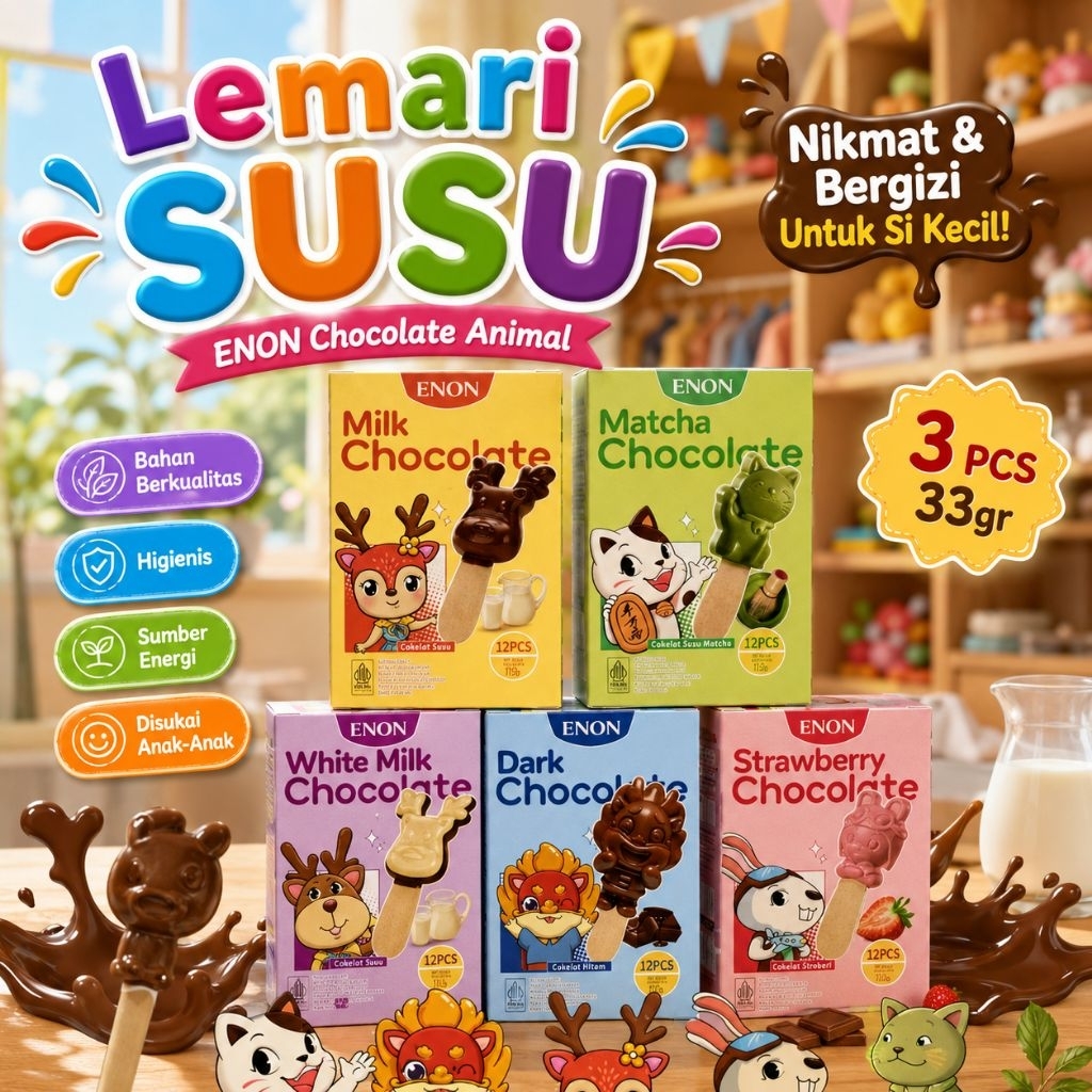 ENON strawberry chcocolate/Enon milk chocolate/Coklat ENON