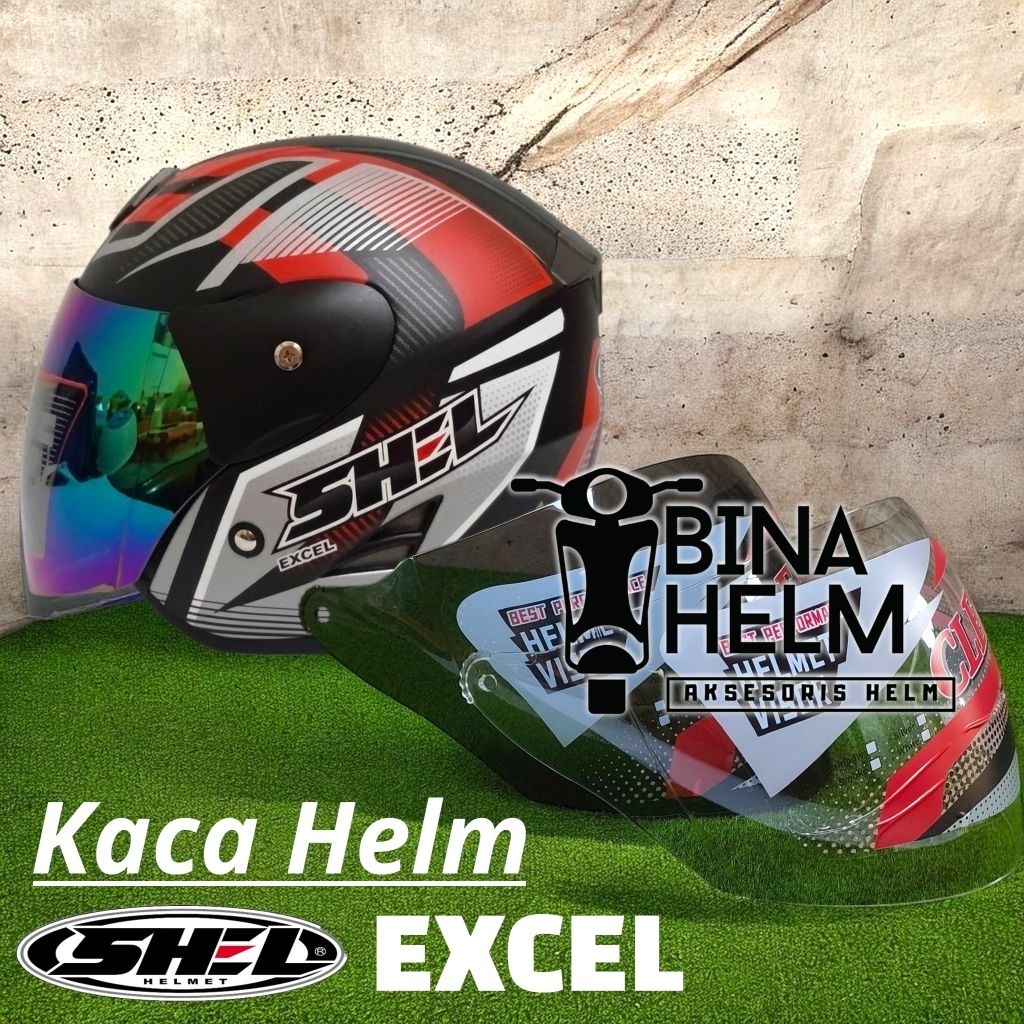 Kaca Helm Visor SHEL EXCEL Bening Hitam