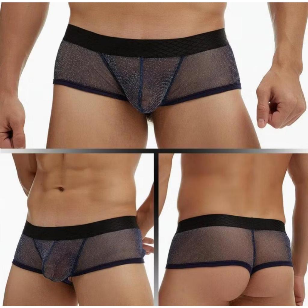 CELANA DALAM BOXER PRIA PREMIUM TRANSPARAN LOW WAIST BIKINI