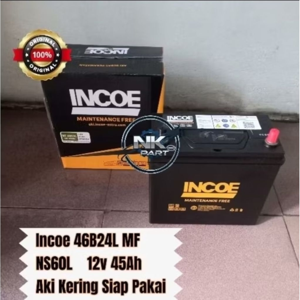 Aki Mobil Suzuki Ertiga, Baleno, Aerio Accu Incoe NS60L MF 45Ah