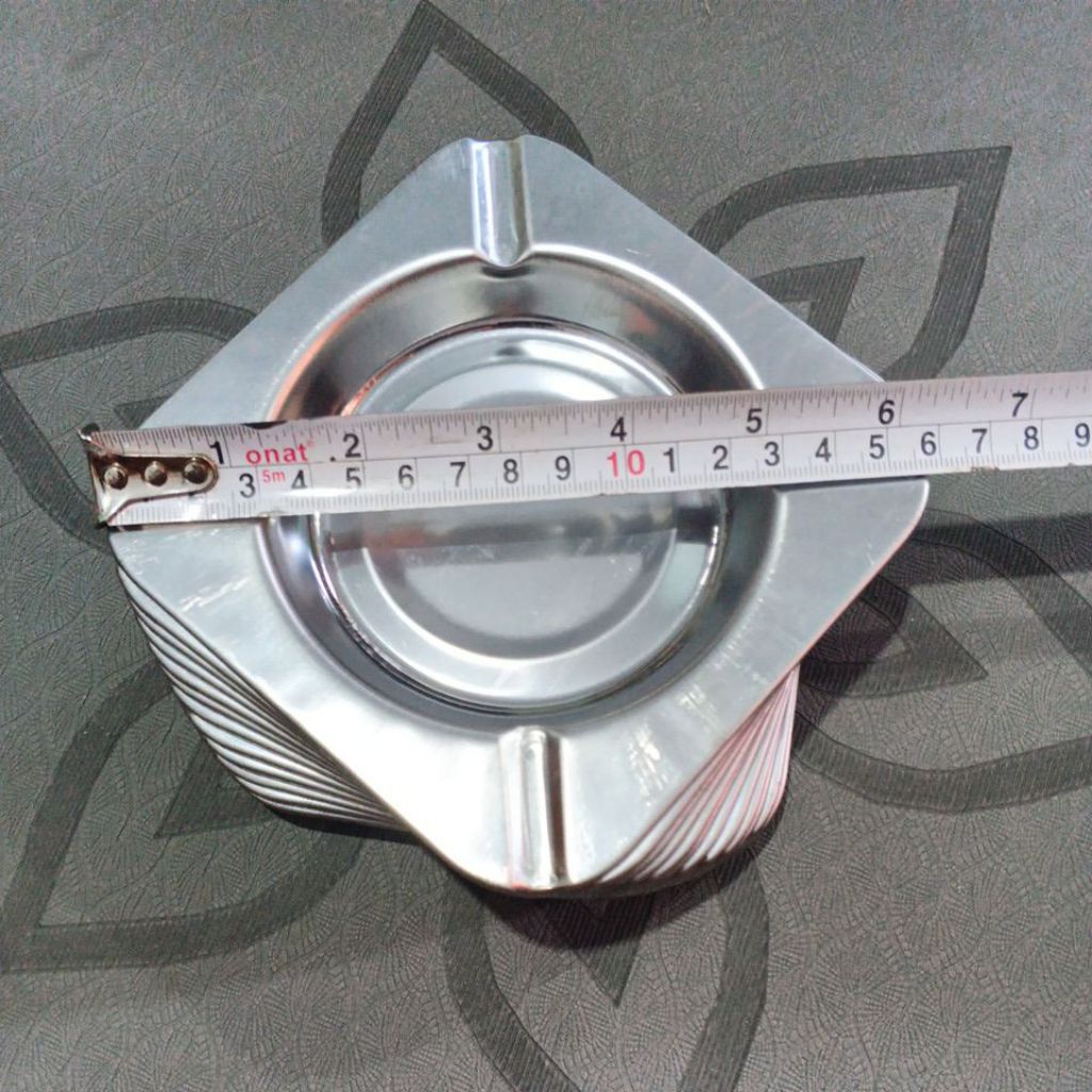 1 LUSIN ASBAK KOTAK STAINLESS ( BESAR )