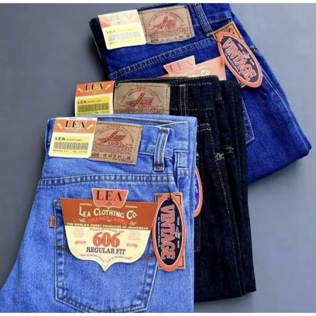 Celana Jeans Panjang Pria LEA 606 Standar Reguler Basic Original Hight Quality Size 28 -32