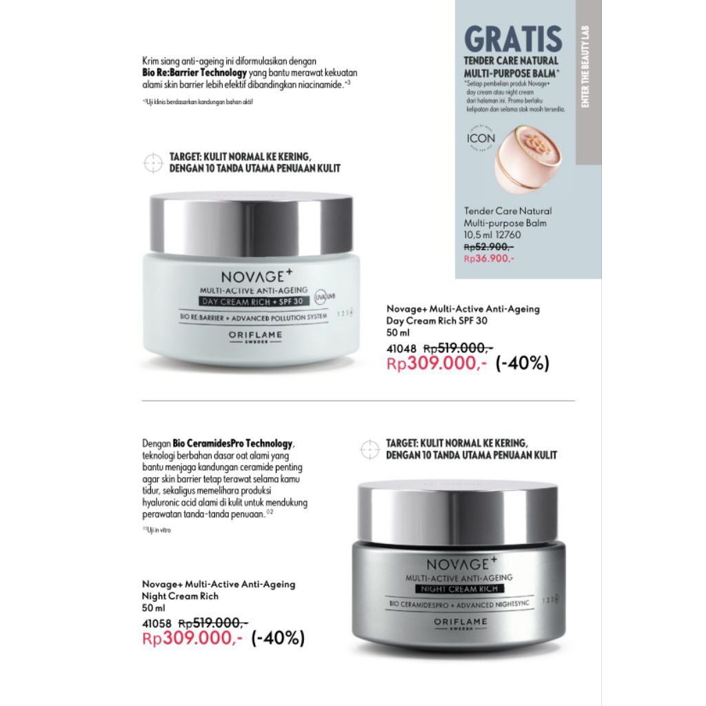 (Juni) Novage+ Multi-Active Anti-Ageing Day Cream Rich SPF 30/Novage+ Multi-Active Anti-Ageing Night