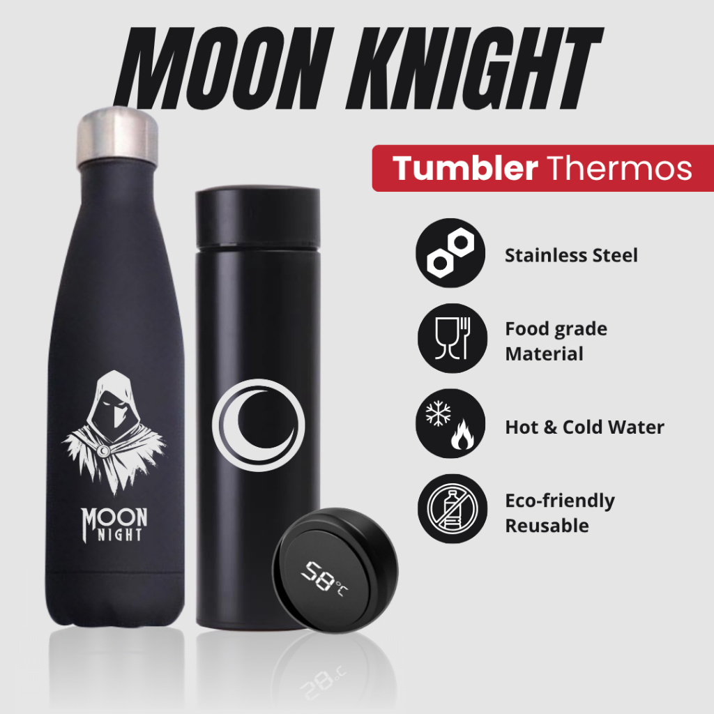 MOON KNIGHT - TUMBLER TERMOS CUSTOM DESAIN LOGO MOON KNIGHT