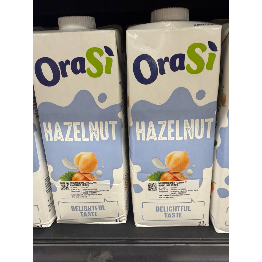 ORASI HAZELNUT MILK 1LITER. HAZELNUT MILK. SUSU HAZELNUT. MINUMAN HAZELNUT