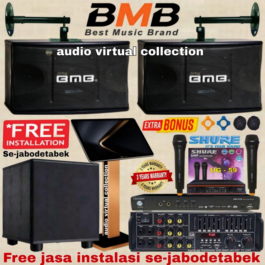 Paket karaoke speaker BMB 8inch ( Hemat I )