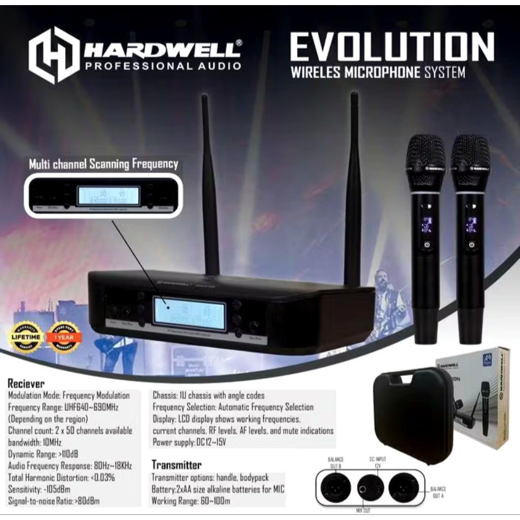 Mic Wireless HARDWELL Evolution Handheld Original TERBAIK