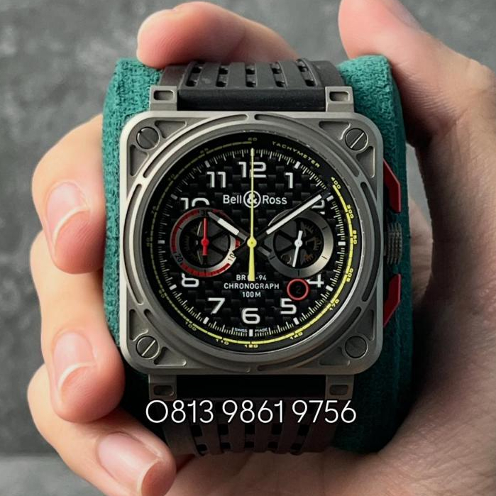 Jam Tangan Mewah BR03-94 Titanium Chronograph on Rubber