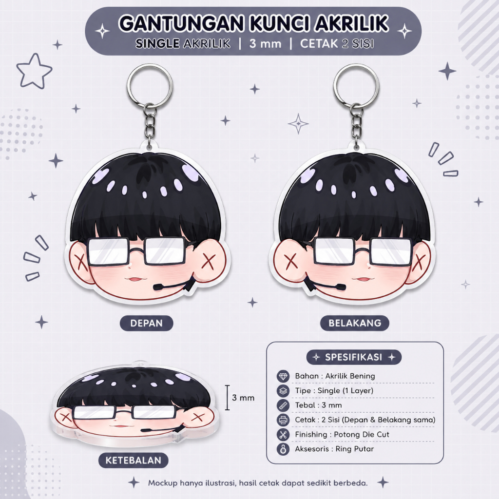 Gantungan Kunci Anime Blue Lock Jinpachi Ego - Keychain Anime Blue Lock Jinpachi Ego